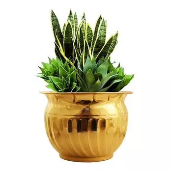 Brass Matka Shape Home Decor Planter, Home dcor, Planting, Size- 6X8 inches, 1 Piece