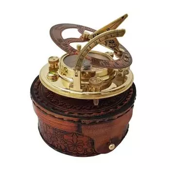 Brass Nautical - Antique Brass & Copper Sundial Handmade Working Compass Gift