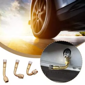 Brass Pneumatic Tire Valve Stem with Extended Adapter Is Suitable for Elbow Auto and Motorcycle Parts 45/90/135 Degree Angl D5D3