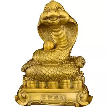 Латунная фигурка змеи Коллекционная Современное искусство Статуэтка Ручная работа Животное китайского зодиака Скульптура Украшение Декор на Новый год