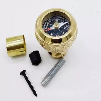 Brass Solid Compass Nautical Brass Handle Cane Handle Only