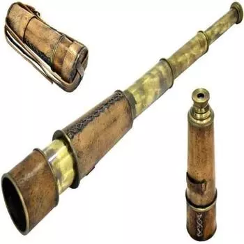 Brass Telescope with Leather Cover – 45.72 cm Long, Vintage Design, Antique Brass Finish как
