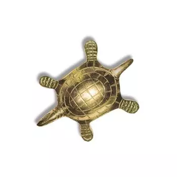 Brass Turtle Statue | Length - 8 cm Aprrox. | Vastu Idol for Home and Office | Zonal Placement - West/North/Centre | Turtle for Good Luck