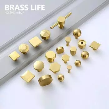 BRASSLIFE Круглые латунные золотые мебельные ручки для ящиков ванной комнаты кухни шкафа для хранения вещей ручки для шкафа для обуви дверная ручка 1 Pcs