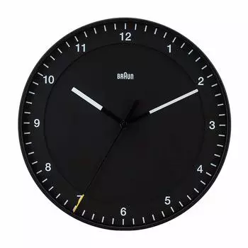 BRAUN Clock Wall Clock BC17B Black Black Classic Large Analogue Wall Clock Wall Clock Analog Brand Interior [Коричневый] [Товар] чёрный