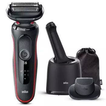 Braun Electric Shaver Series 5 with Cleaning Machine Electric Razor for Men [.co.jp Exclusive] 51-R7200cc-V Red Scarlet Trimmer Waterproof Design Rech