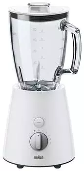 Braun Power Blend 3 Blender Juicer Smoothie Can Crush Fruits and Easy to High Speed JB3060WHS White [1.25L Ice, Vegetables, Operate, Rotation]