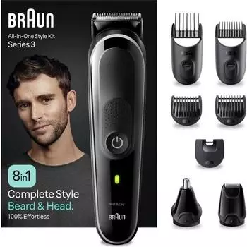 Braun Series 3 MGK3440 Универсальный набор для укладки волос, мужской набор для ухода 8-в-1