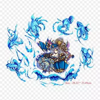Brave Frontier Рыбы зодиака термопереносная печать виниловые нашивки наклейки для одежды DIY аппликации моющиеся нашивки