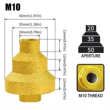 Brazed Pagoda Drill M10M14 Brazed Diamond Tower Drill Ceramic Tile Stone Rock Slab Drilling Reaming Integrated Drill Bit
