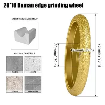 Brazed Stone Edge Grinding Wheel Diamond Grinding Wheel Tile Marble Slotted Granite Slotted Edge Grinding Round Edge