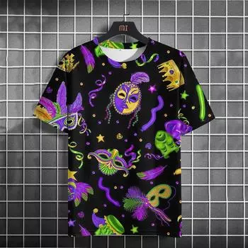 Бразильская карнавальная мужская футболка с 3D принтом, праздничная одежда для мужчин, летние свободные мужские повседневные футболки с круглым вырезом с короткими рукавами 6XL