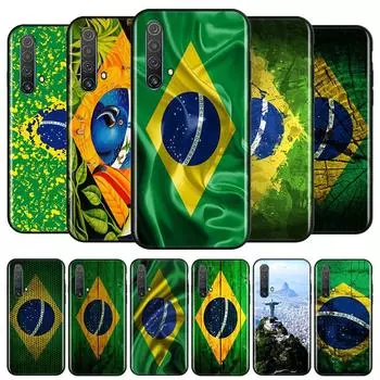 Бразильские флаги Бразилии для OPPO A74 A94 A93 A73 A53 A32 A31 A72 A12E A12 A11 A9 A5 2020 5G AX7, черный мягкий чехол для телефона из ТПУ OPPO A5 2018