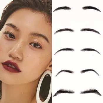 Бразильские волосы, искусственные бакенбарды, завязанные вручную, волнистые, стильные, прочные, искусственные брови для женщин/мужчин MM-A1