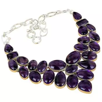 Бразильский шалфей аметист драгоценный камень ручной работы из стерлингового серебра 925 пробы ожерелье из серебра с штампованным драгоценным камнем 925 пробы натуральный аметист подарок для любимого 18 фиолетовый