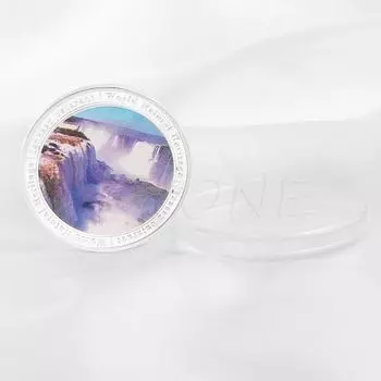 Бразилия Олимпийские игры в Рио-де-Жанейро, коллекция водопадов Игуасу, посеребренная монета