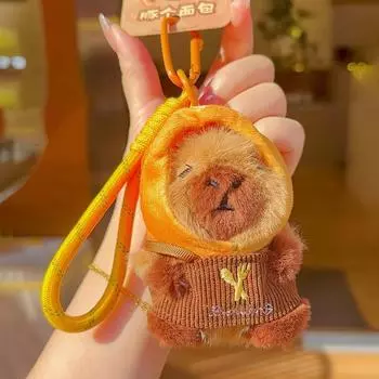 Bread Capybara Cartoon Keychain Animal Doll Bag Decor Capybara Plush Pendant Girls Boys Style 2