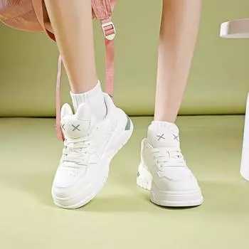 Bread little white shoes women s 2024 new autumn versatile niche platform popular shoes casual black and white panda board shoes 35 чёрный