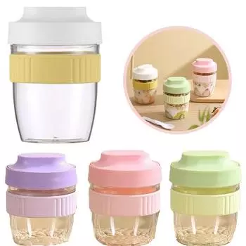 Breakfast Cup Portable Oatmeal Cereal Nut Yogurt Salad Cup Picnic Students Food Storage Container Lunch Box Tableware for Home