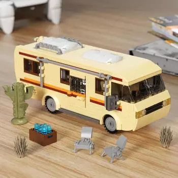 Breaking Bad Cooking Lab RV Car Pinkman Educational Building Blocks Set Walter White Vehicle Toy для детей, подарок на день рождения Paper manual