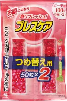 Breath Care Breath Refreshing Capsule Drink with Water Peach Refill 100 Capsules Capsules x (50 2)