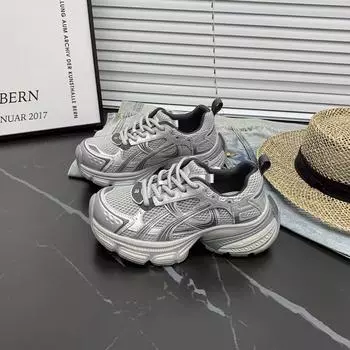 Breathable and lightweight, new thick-soled heightening in summer, women s casual sports shoes, travel shoes, women s models 40