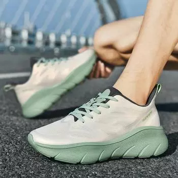 Дышащая и амортизирующая легкая сетчатая спортивная обувь, удобная и мягкая подошва для парных кроссовок36-47 36