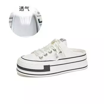 Breathable bag head slippers women s 2025 summer thick-soled half-mop outer wear high-end casual fashion sandals versatile women s shoes 35