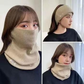 Breathable Black White Plaid Scarf Windproof Face Mask Simple Thermal Hanging Ear Mask Winter style 5