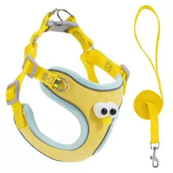 Breathable Cat Chest Straps Cartoon Dog Harness and Leash Set Dog Harness Vest Outdoor M