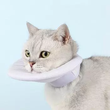 Breathable Cat Protective Neck Cone Double Sided Dog Saliva Towel Cat Recovery Collar For Dog Cat S синий