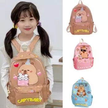 Breathable Children Capybara Backpack Ultra-light Cartoon Animal Book Bag Kids Schoolbag Kids розовый