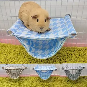 Breathable Chinchillas Hanging Beds Cooling Hamster Swing Toys Double Layer Hamster Hammock Birds S синий