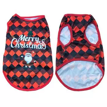Breathable Dog Clothes Christmas Print Soft Puppy Vest T-shirt For Small Medium Dogs Cats Schnauzer Yorkshire Pug Pet Clothing XS