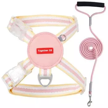 Breathable Dog Harness and Leash Set Multi-color Cat Harness For Small Medium Dogs Cat L