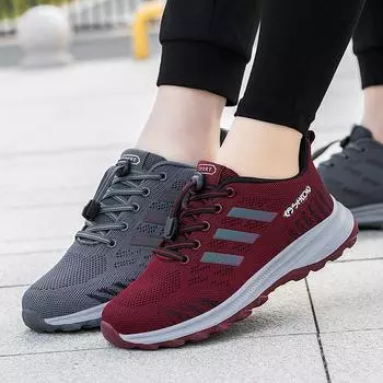 Breathable Flyweave Mesh Soft Sole Walking Shoes Women s Walking Sneakers 36 фиолетовый