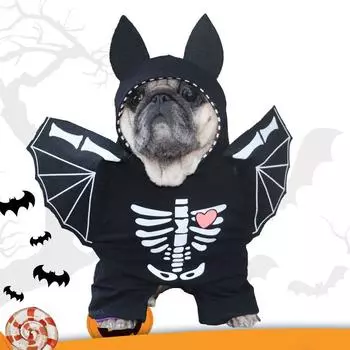 Breathable Halloween Pet Bat Costume Wear Resistant Cats Bat Wings Costumes For Cat Dogs S
