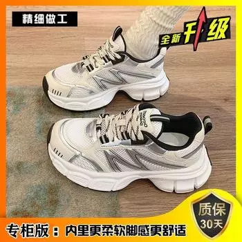 Breathable heightening dad shoes women s summer mesh thin lightweight non-slip sports casual shoes muffin commuter shoes 35