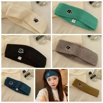 Breathable Knitted Yoga Hair Band Letter Printed Sweat-Absorbent Headscarf Running чёрный