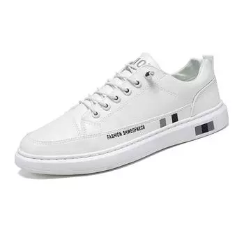 Breathable Little White Shoes Men s New Trend Casual White Shoes Leather Board Shoes Spring 39