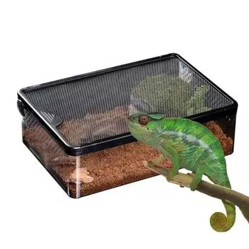 Breathable Lizard Habitat Terrarium Transparent Spider Breeding Box Reptile Feeding Box Hamster прозрачный