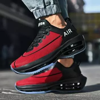 Breathable Men Running Shoes High Elasticity Cushion Gym Trainers Outdoor Sport Shoes Thick Sole Platform Jogging Sneakers 39 бежевый