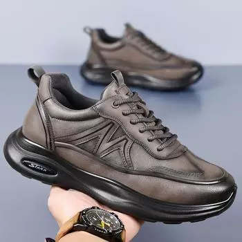 Breathable Men s Casual Shoes leather Breathable Man Casual Shoes Fashion Moccasins Lightweight Men Sneakers Zapatos Hombre 38 чёрный