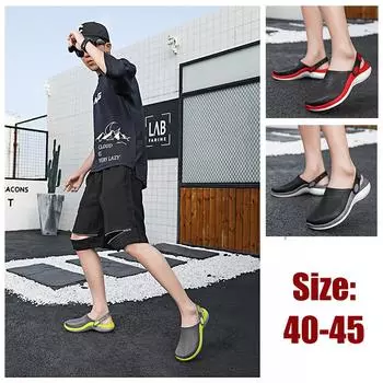Breathable men s sandals dual use summer outdoor wear men lazy driving sandals trend non-slip outdoor beach comfortable sandals 40