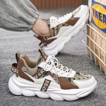 Breathable men s shoes 2024 new Korean version trend versatile men s casual sports shoes student height increase dad trendy shoes 39