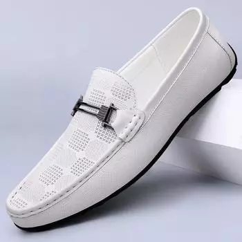 Breathable Men s Shoes Wedding Fashion Genuine Leather Men Casual Shoes Handmade Male Comfortable Driving Footwear Mens Loafers 38 чёрный