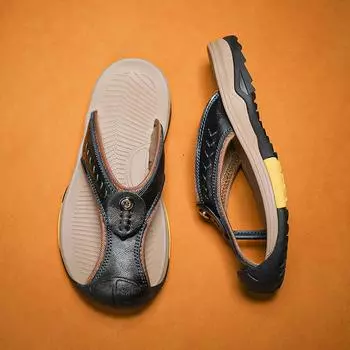 Дышащая мужская пляжная обувь из натуральной кожи, мужские тапочки, легкие нескользящие сандалии, мужская повседневная обувь, летние мужские получешки 38 абрикосовый