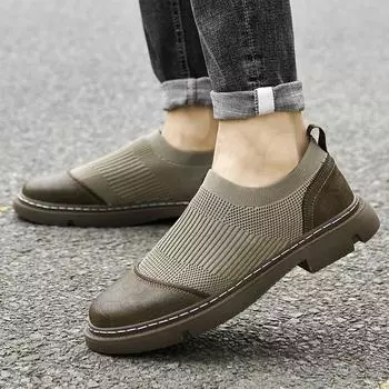 Breathable Mens Slip on Shoes 2024 New Arrival Fashion Mens Sneakers Men Casual Summer Walking Footwear High Quality Men s Shoes 38 чёрный