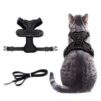 Breathable Mesh Dog Harness Escape Proof Cat Harness Vest Cat Harness and Leash Training S красный