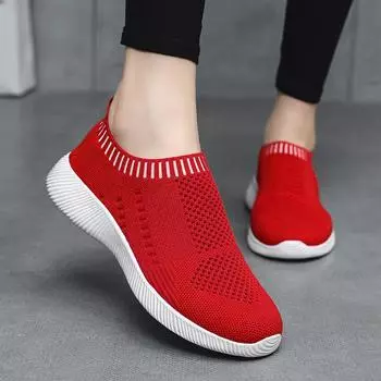 Breathable mesh fly-woven women s shoes 2025 new outer wear fashion one-pedal lazy shoes low-top foot-fitting casual shoes 36